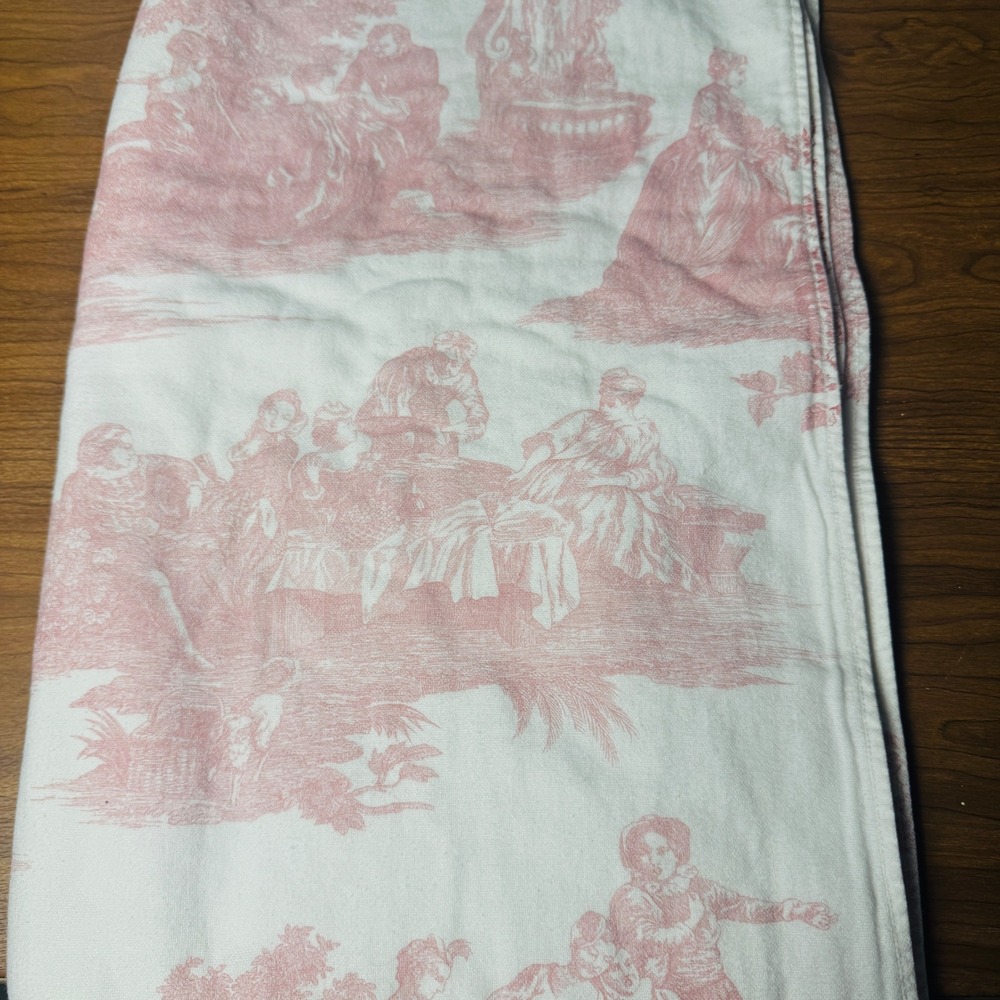 Waverly Home Cottagecore Pink White Pastoral Print 100% Cotton Towel hand Towel
